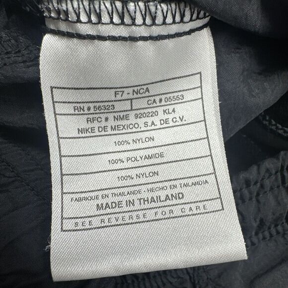 VTG Nike Track Pants Windbreaker Ankle Zip Unlined Mens Size L Black 90s Y2K - Picture 13 of 14